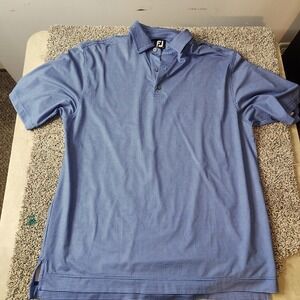 FootJoy Polo‎ Men's Size Large Blue Print Short Sleeve Shirt Pine Valley